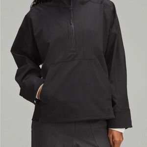 Lululemon Water-Repellent Hooded Anorak Black Half-Zip Pullover